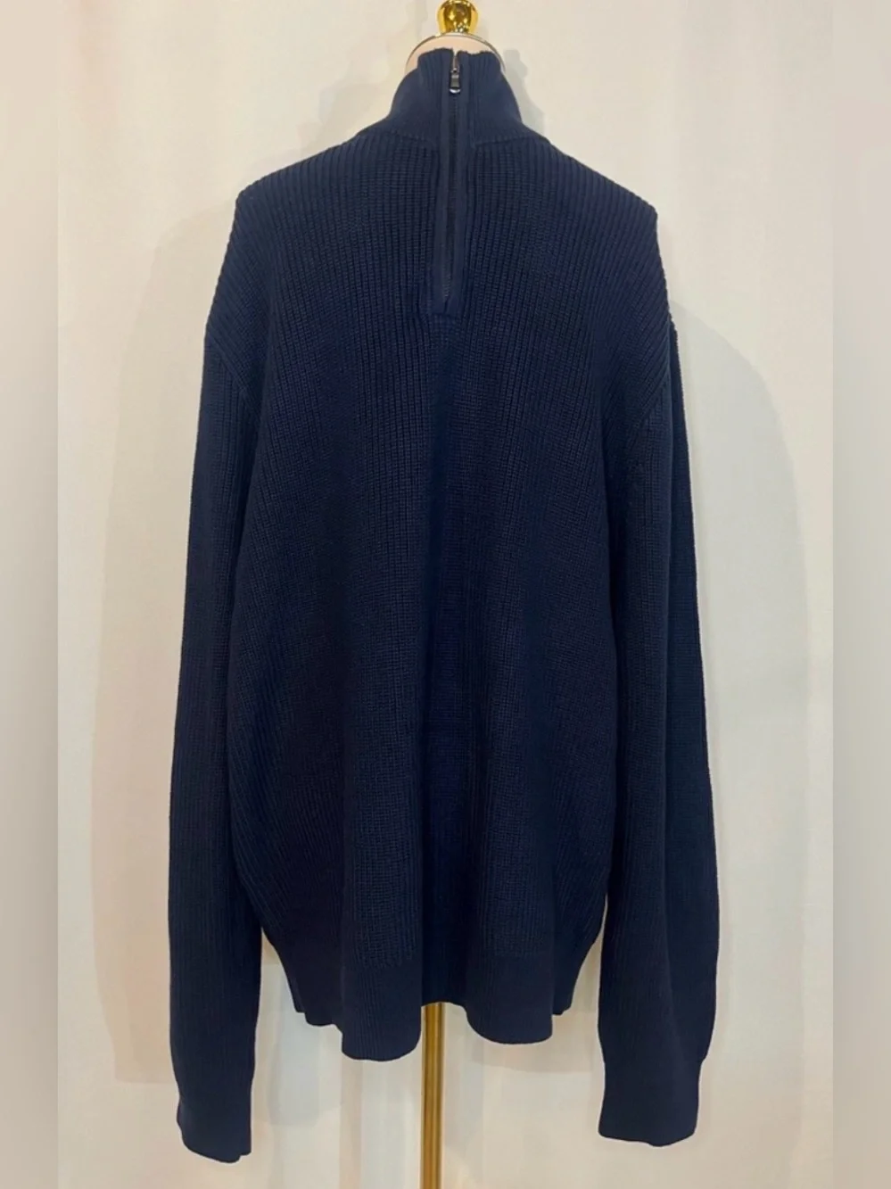 J.Crew Heritage cotton ribbed quarter-zip sweater in navy